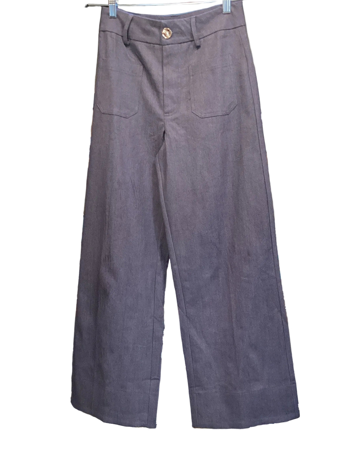 Glam indigo high rise front pocket wide leg jeans