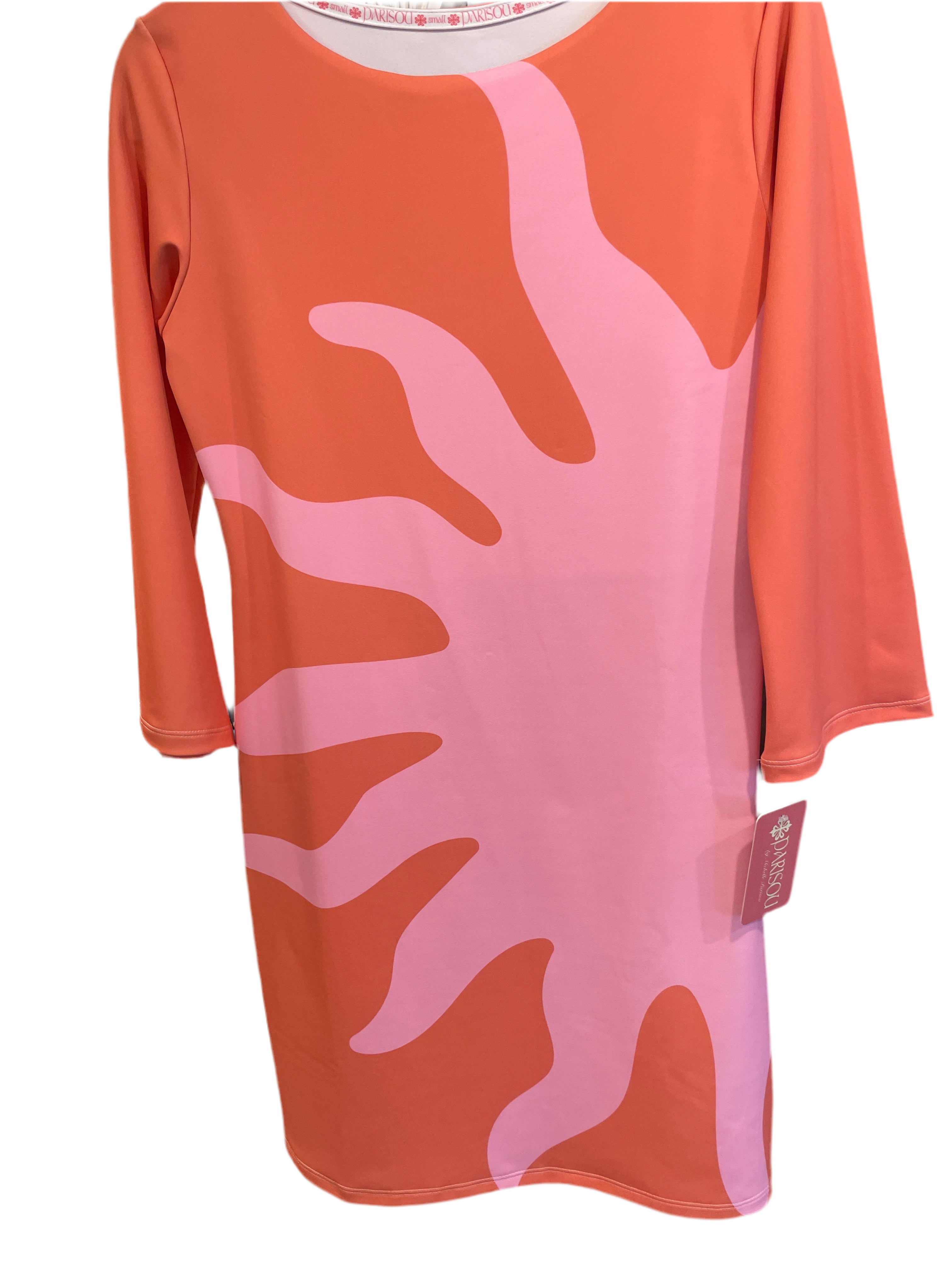 Parisou orange dress with pink sun accent