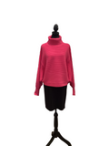 Lumiere hot pink turtleneck long sleeve poncho style sweater