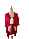 Wona trading red shawl with white fur