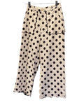 Jodifl Ivory and Black Polka Dot Scallop Hem Pants