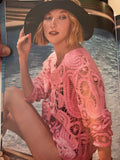 Picadilly pink crochet button front jacket
