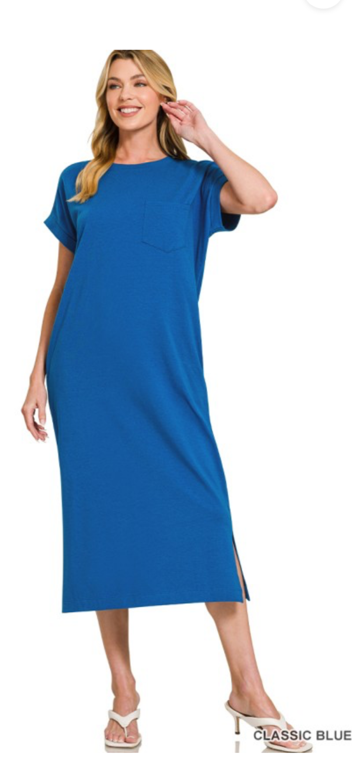 Zenana Ocean Blue T-Shirt Maxi Dress