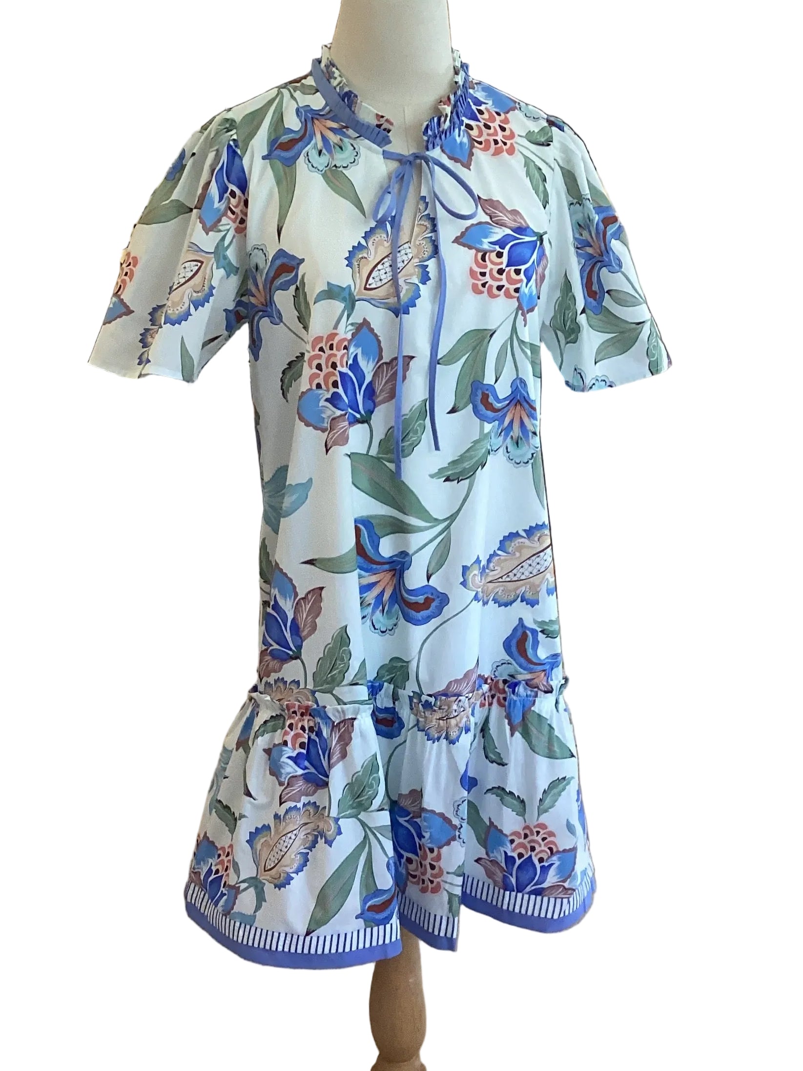 She & Sky short sleeve woven midi dress pockets