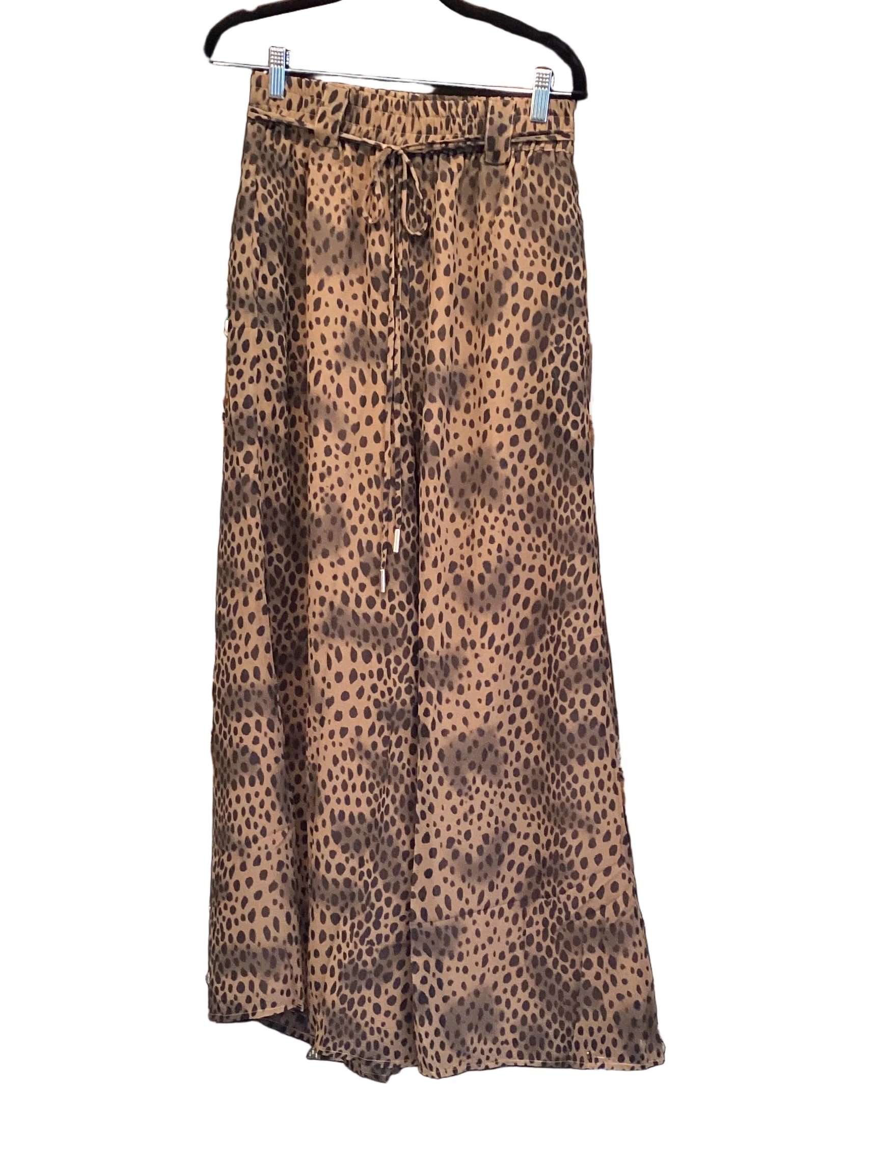 Gigio cheetah print lined wide leg elastic waist pant