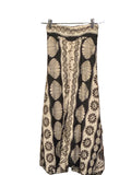 Paani Lov black taupe gold seashell print flowy side slit pants with back elastic waist