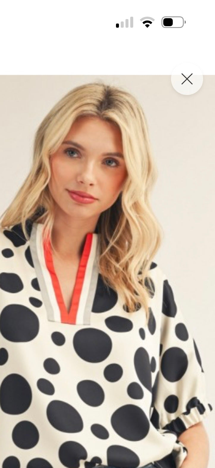 Jodifl Black & White Polka Dot Top