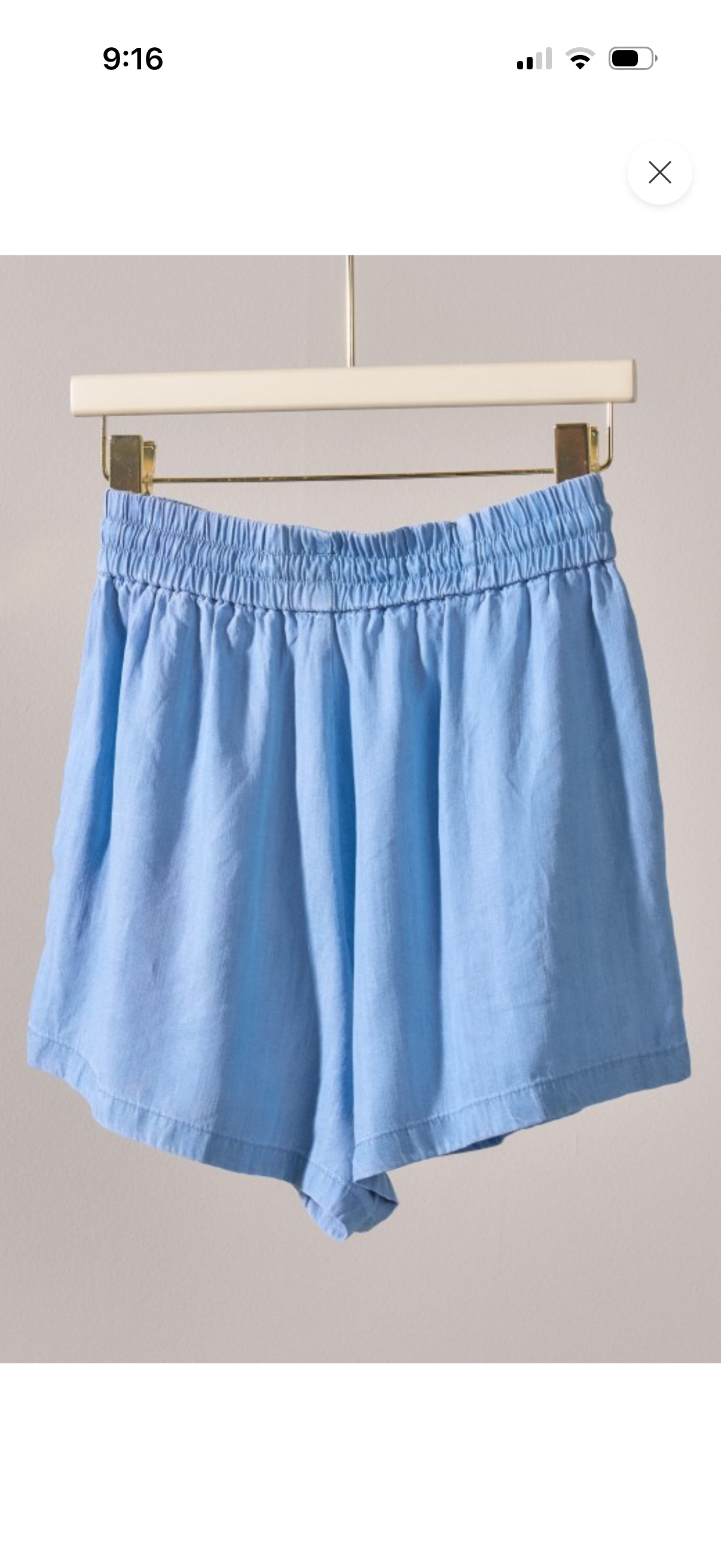 Urban Daizy Light Blue Chambray Shorts