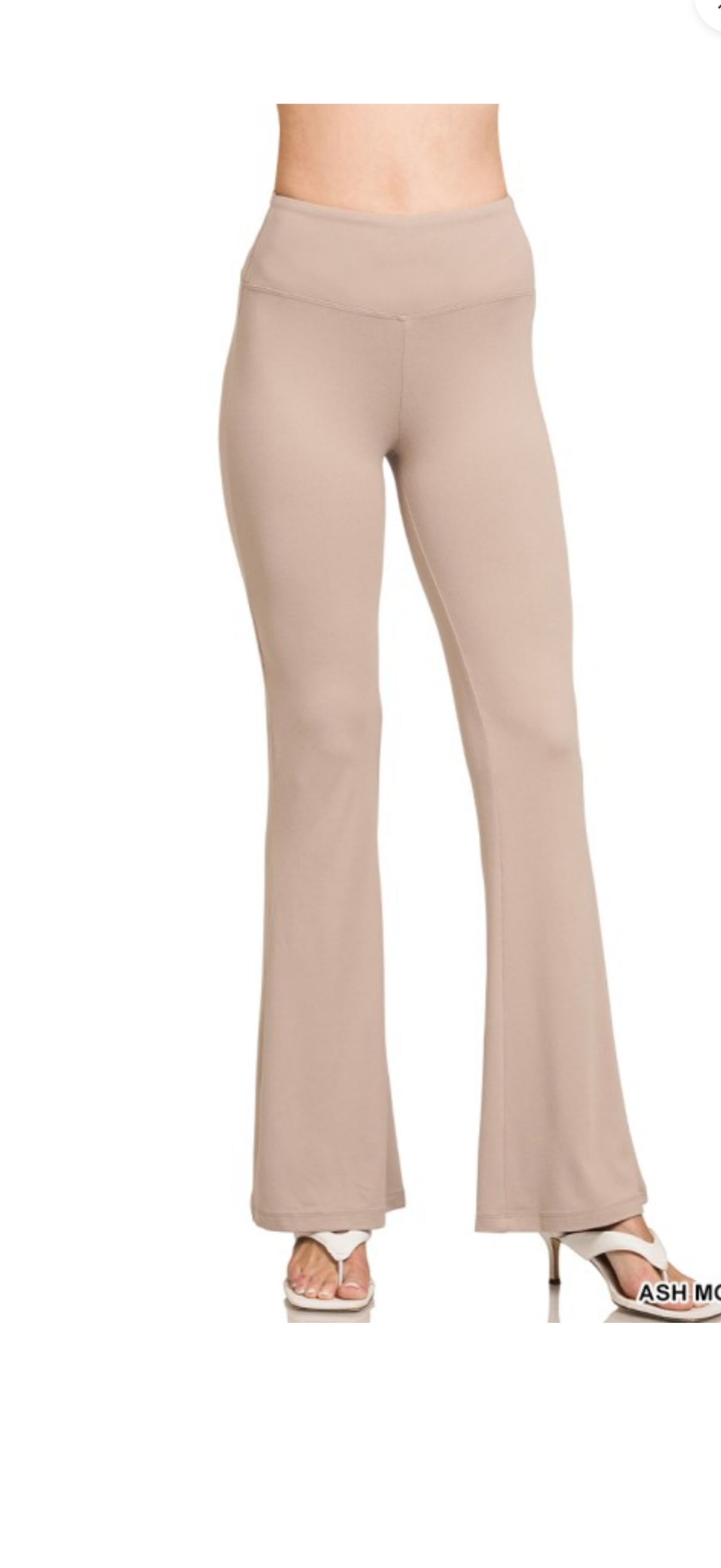 Zenana ash mocha cotton wide leg yoga pants