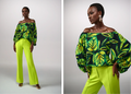 Joseph Ribkoff Black/Multi Leaf Printed Top