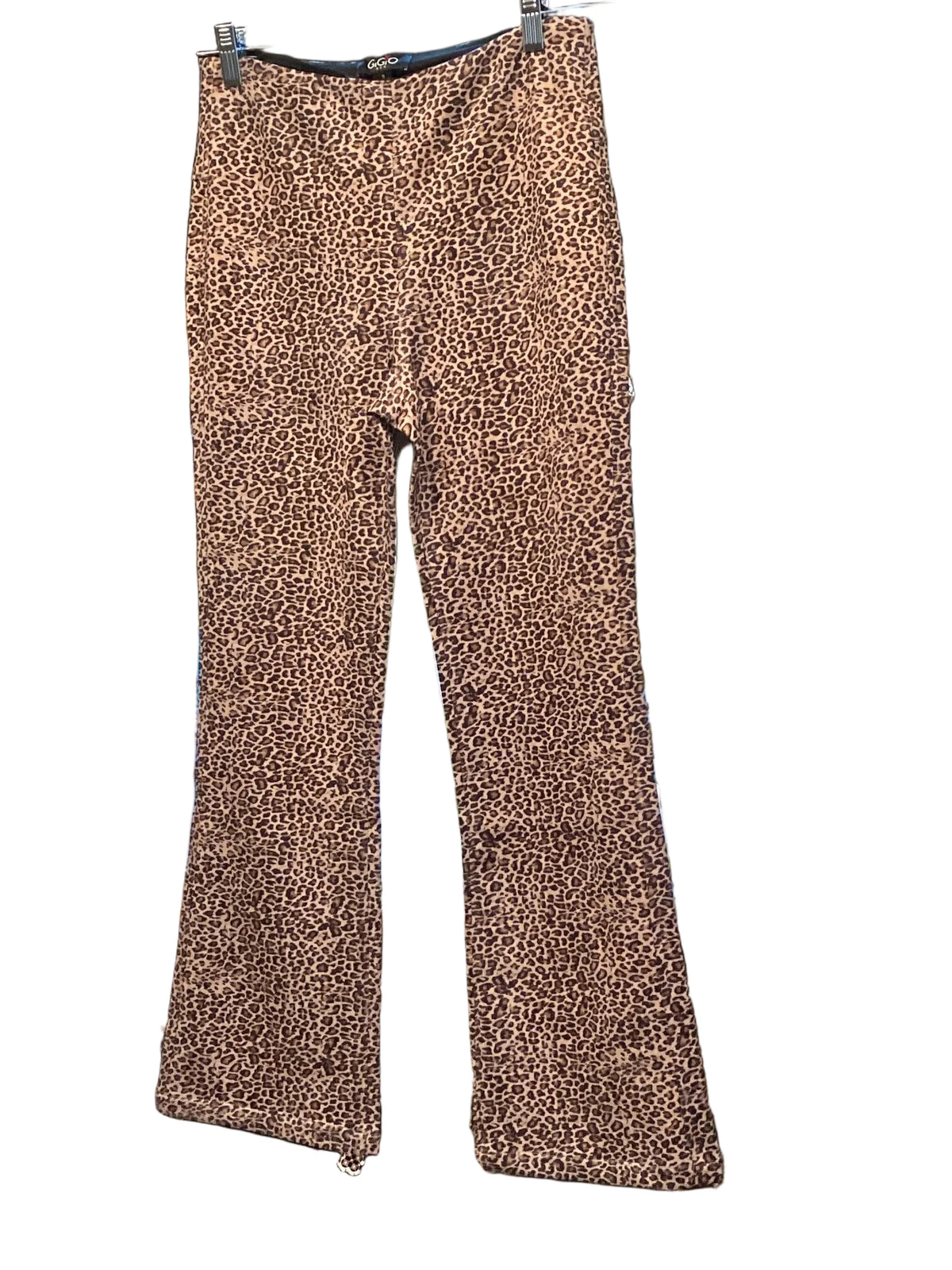 Gigio leopard print faux suede cropped pants