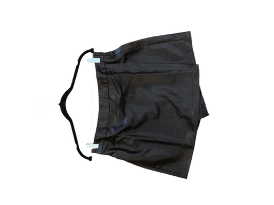 Wishlist, black leather skort with elastic waistband