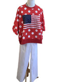 LovLov 4th of July American Flag Polka Dot Top