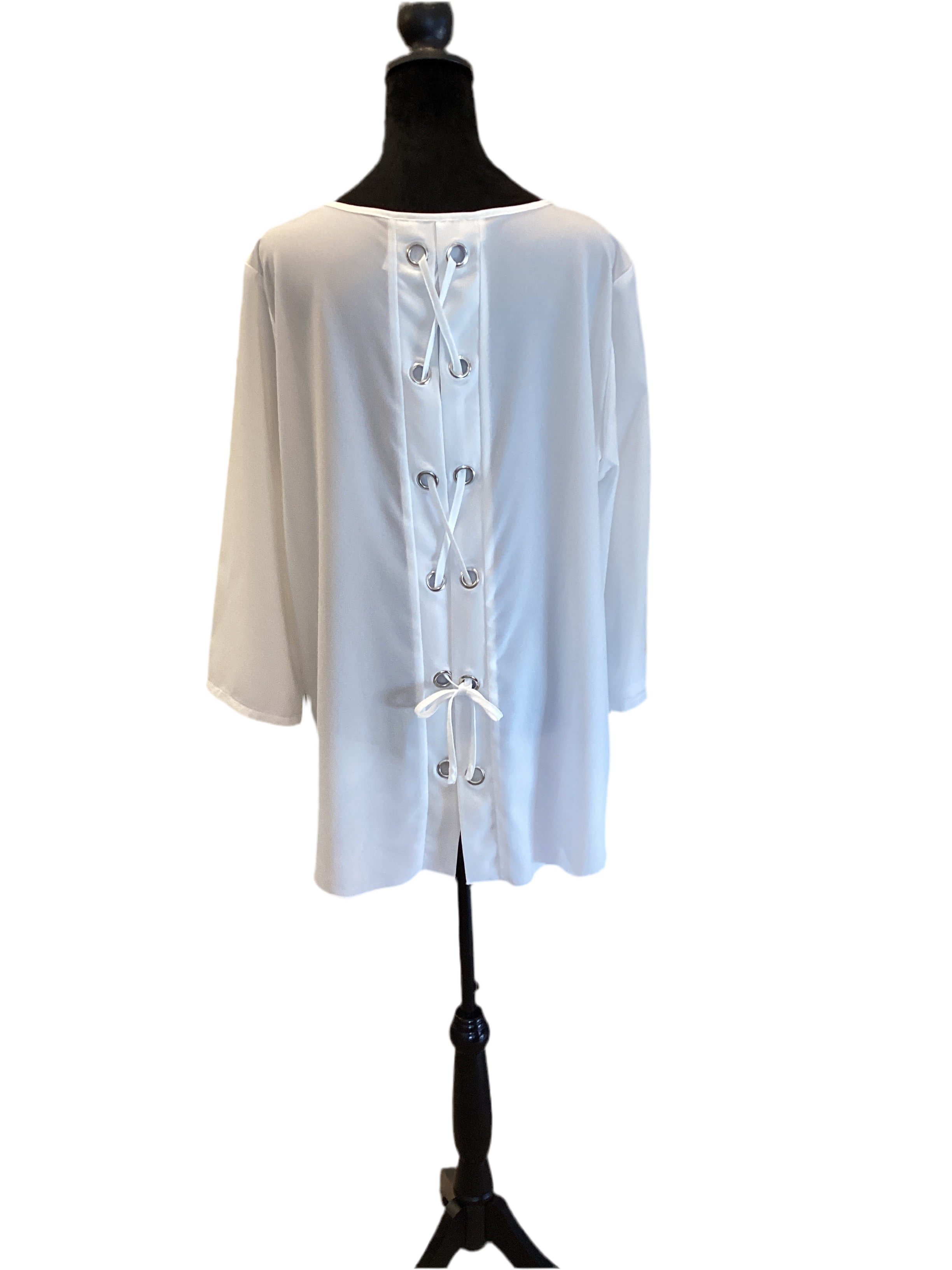 Lena Gabrielle ivory lined blouse with long sleeves