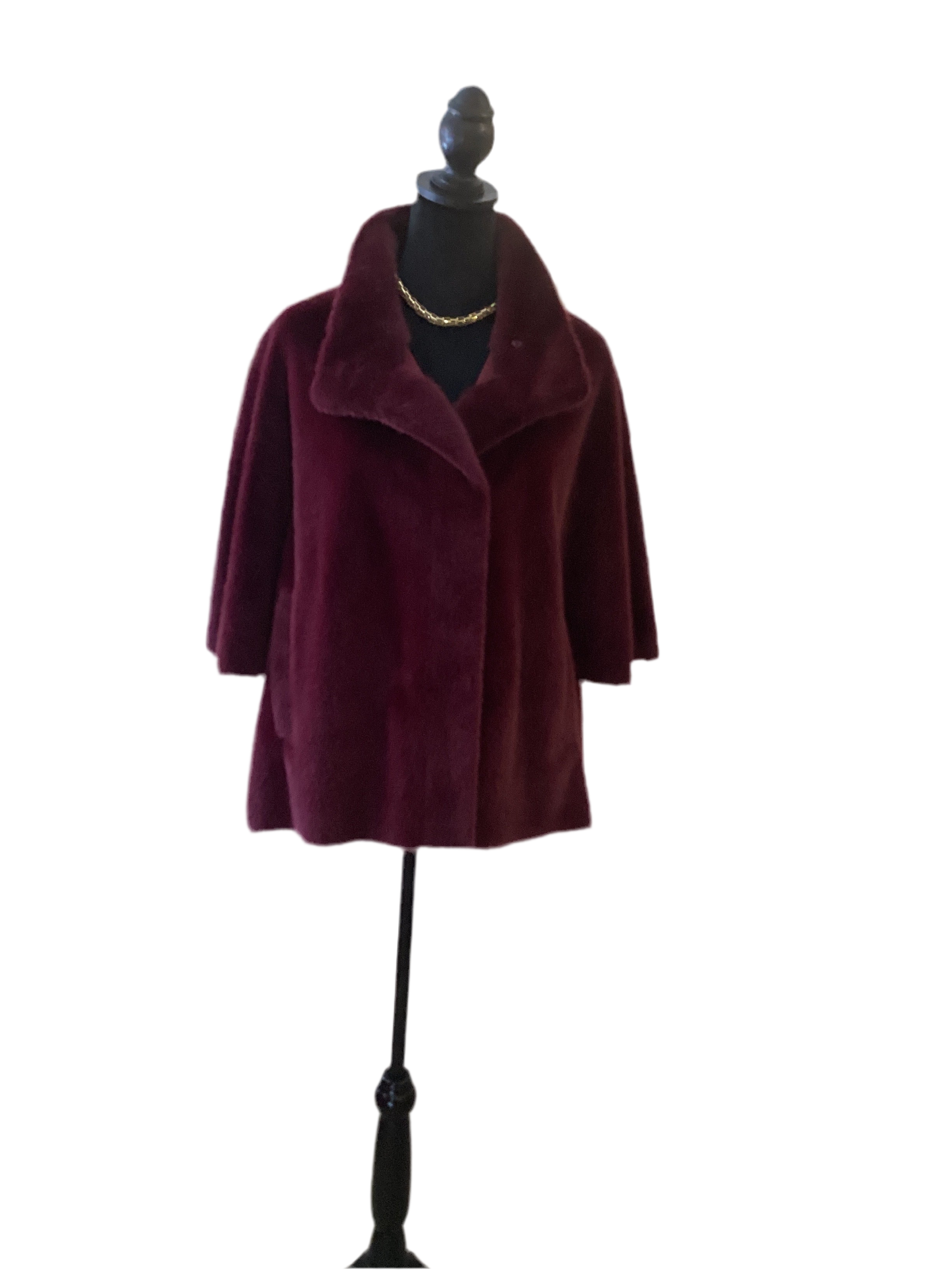 Joseph Ribkoff burgundy fur jacket