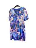 Jodifl blue,peach puff sleeve dress
