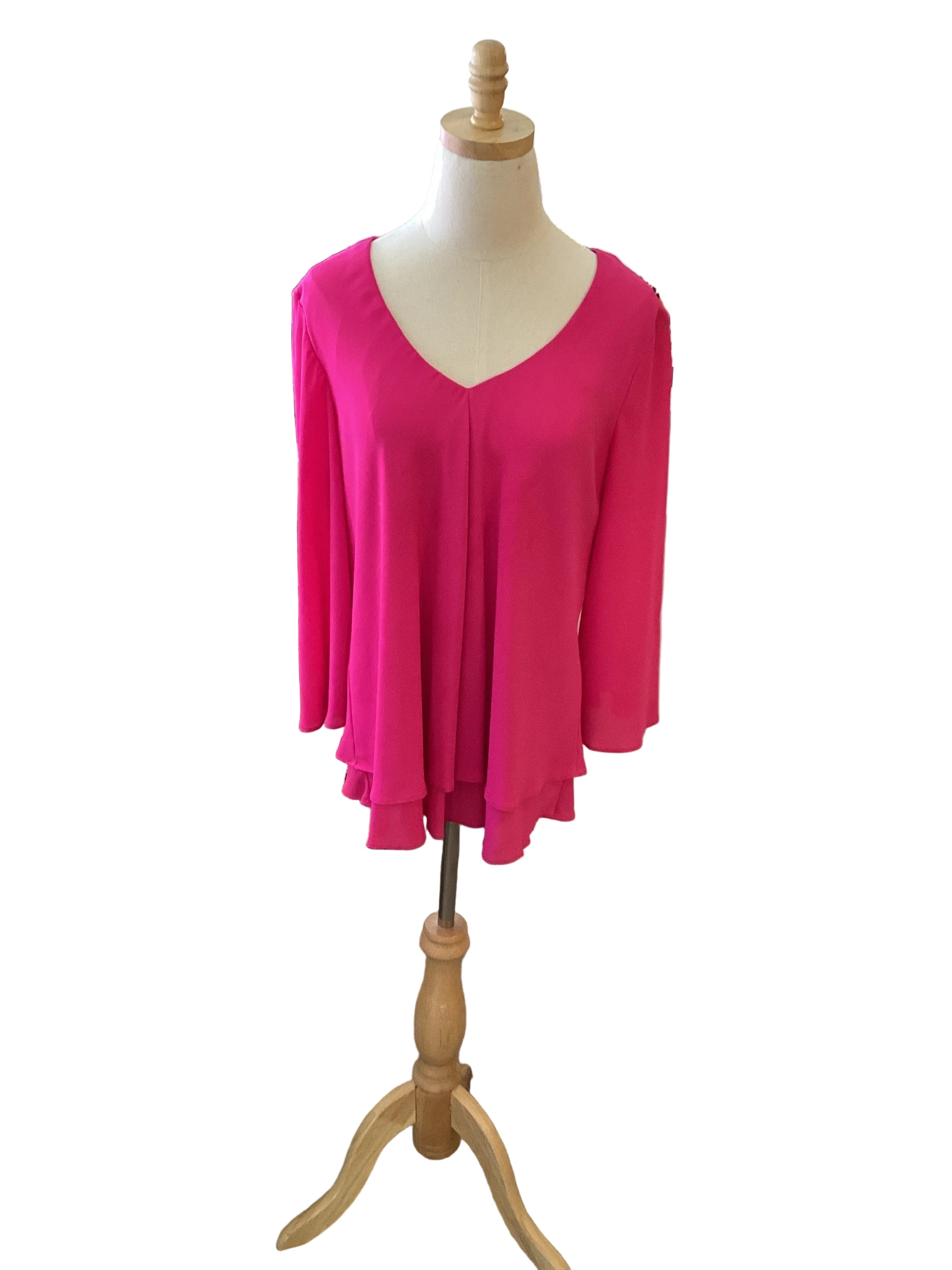 Frank Lyman hot pink 3/4 sleeve blouse