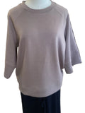 Zenana cocoa round neck 3/4 sleeve scuba top