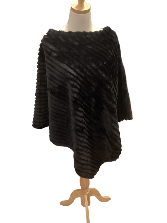 Black fur poncho