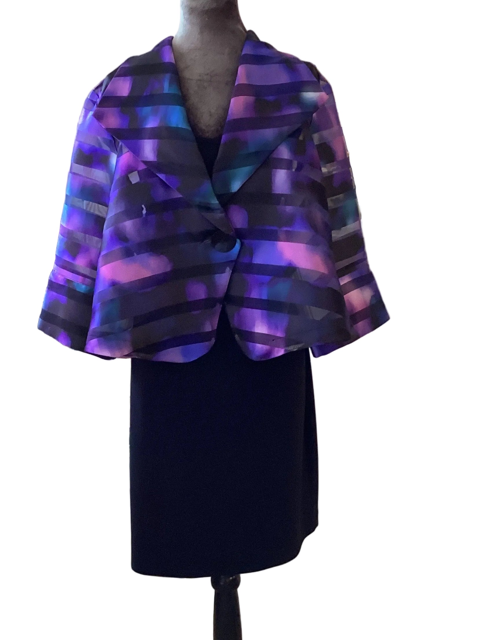 Joseph Ribkoff Black Multi Color Abstract Jacket