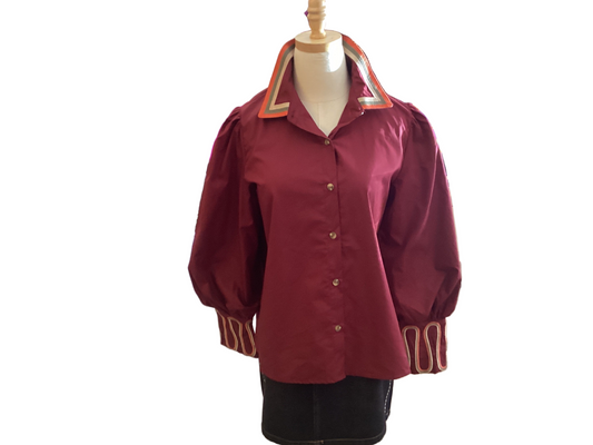 Jodifl burgundy button up top
