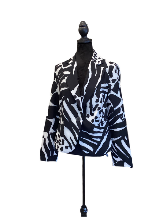 Joseph Ribkoff black/white animal print jacket