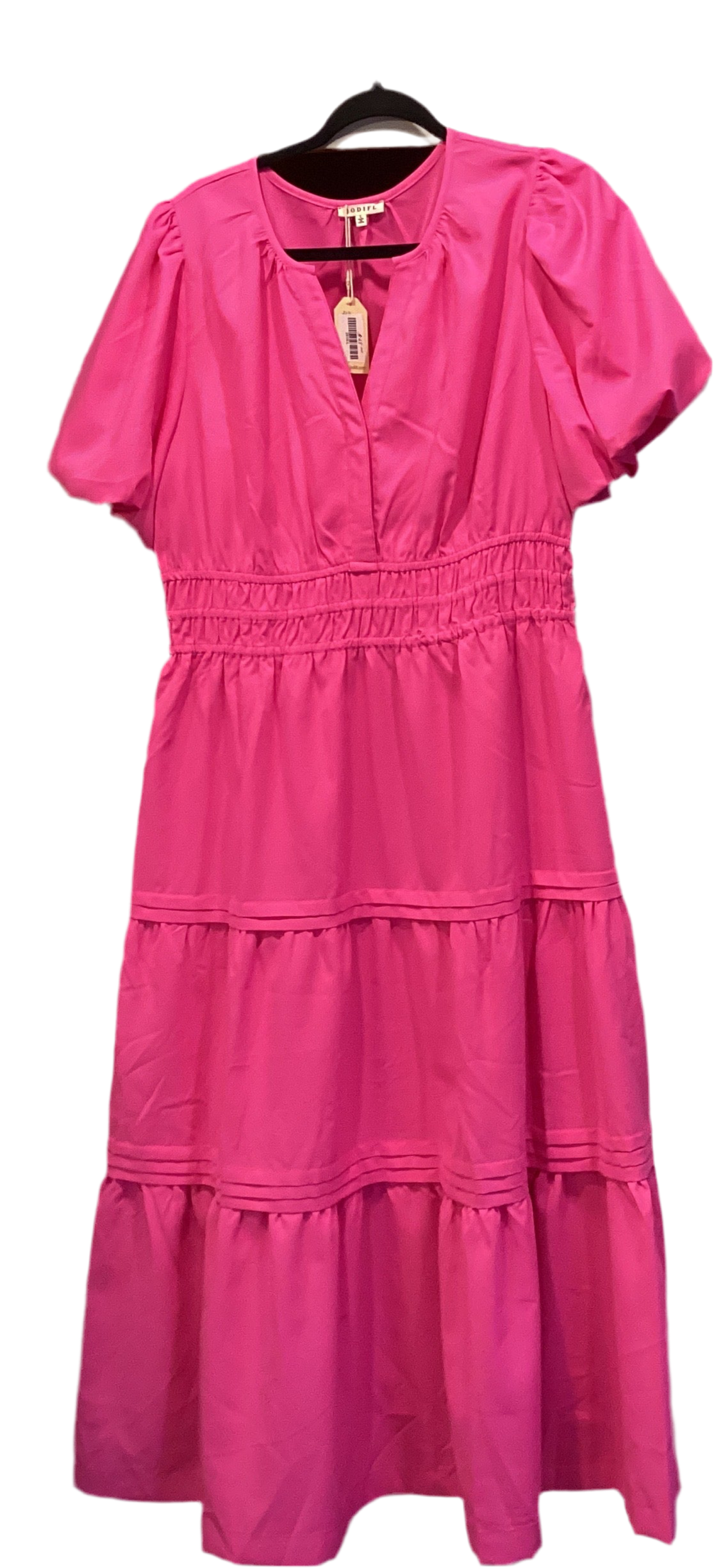 Jodifl pink puff sleeve tiered maxi