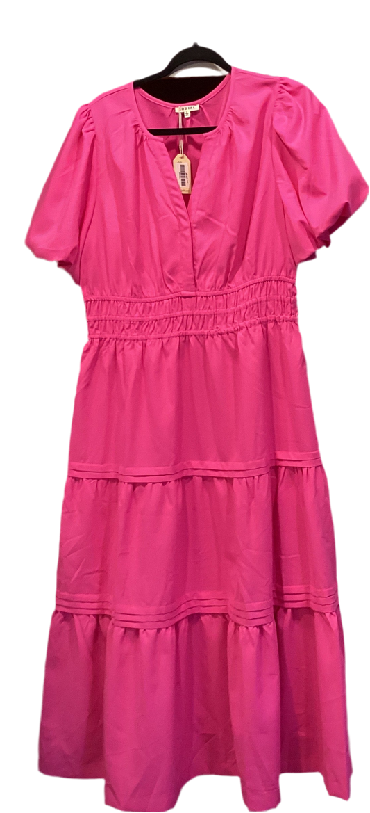 Jodifl pink puff sleeve tiered maxi