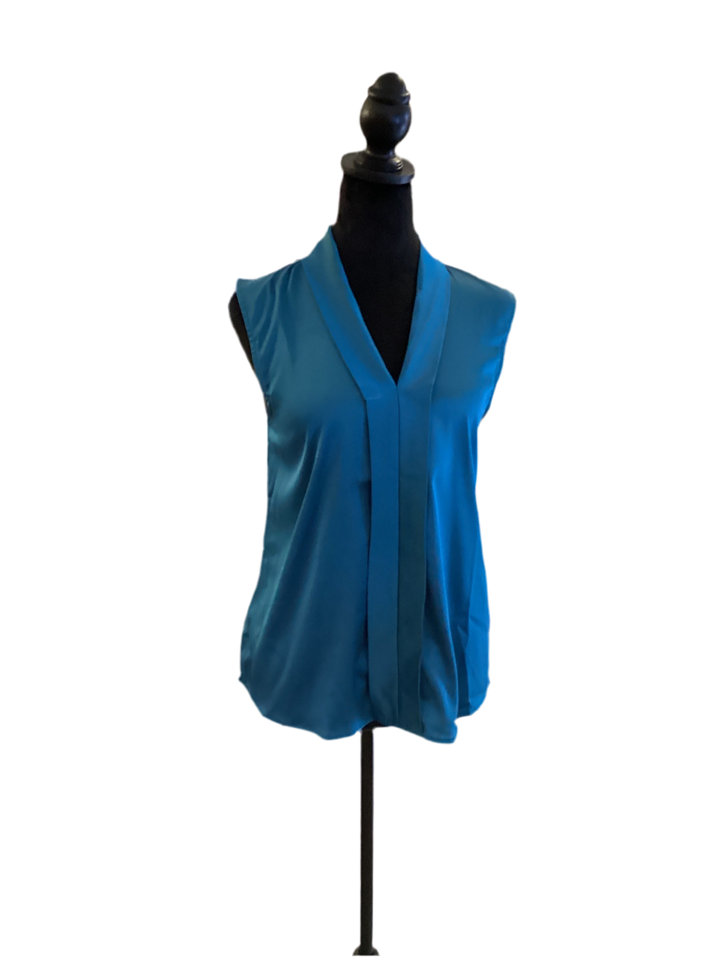 Mine teal satin sleeveless blouse