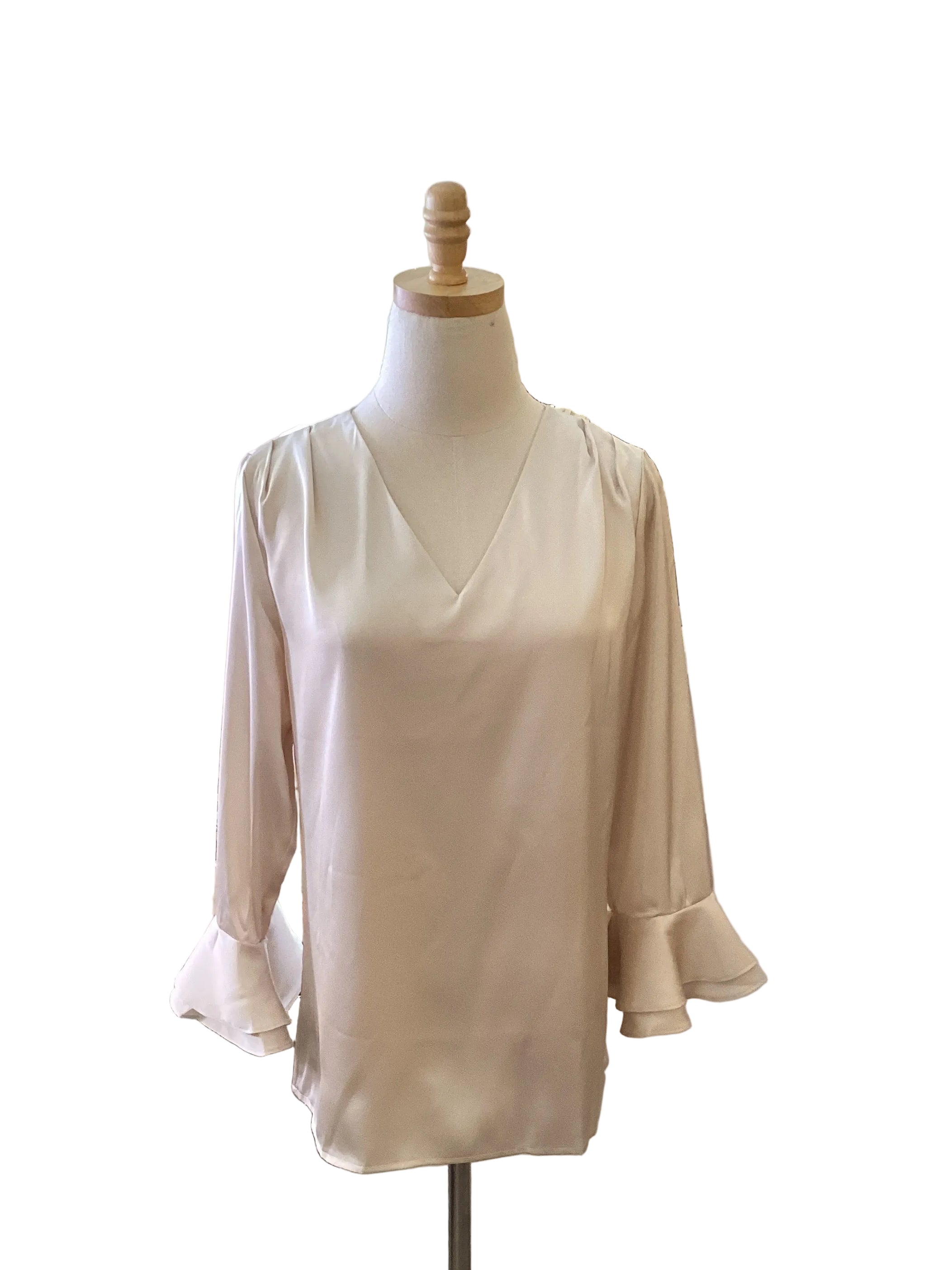 Estosell Champagne Ruffle Sleeve Top
