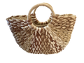 Straw handbag with straw handle