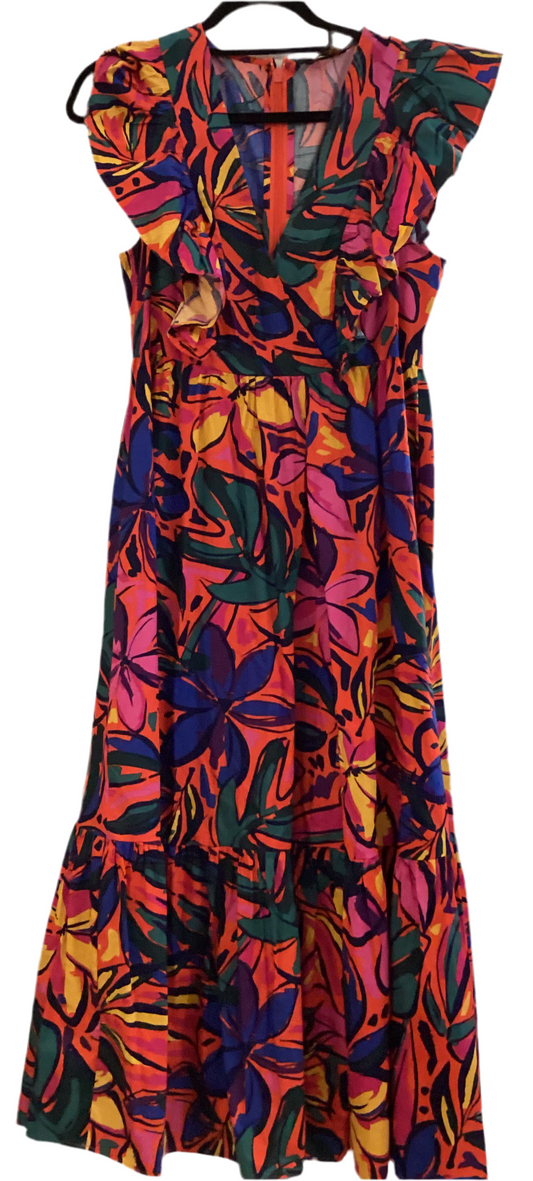 Multicolor sleeveless midi dress