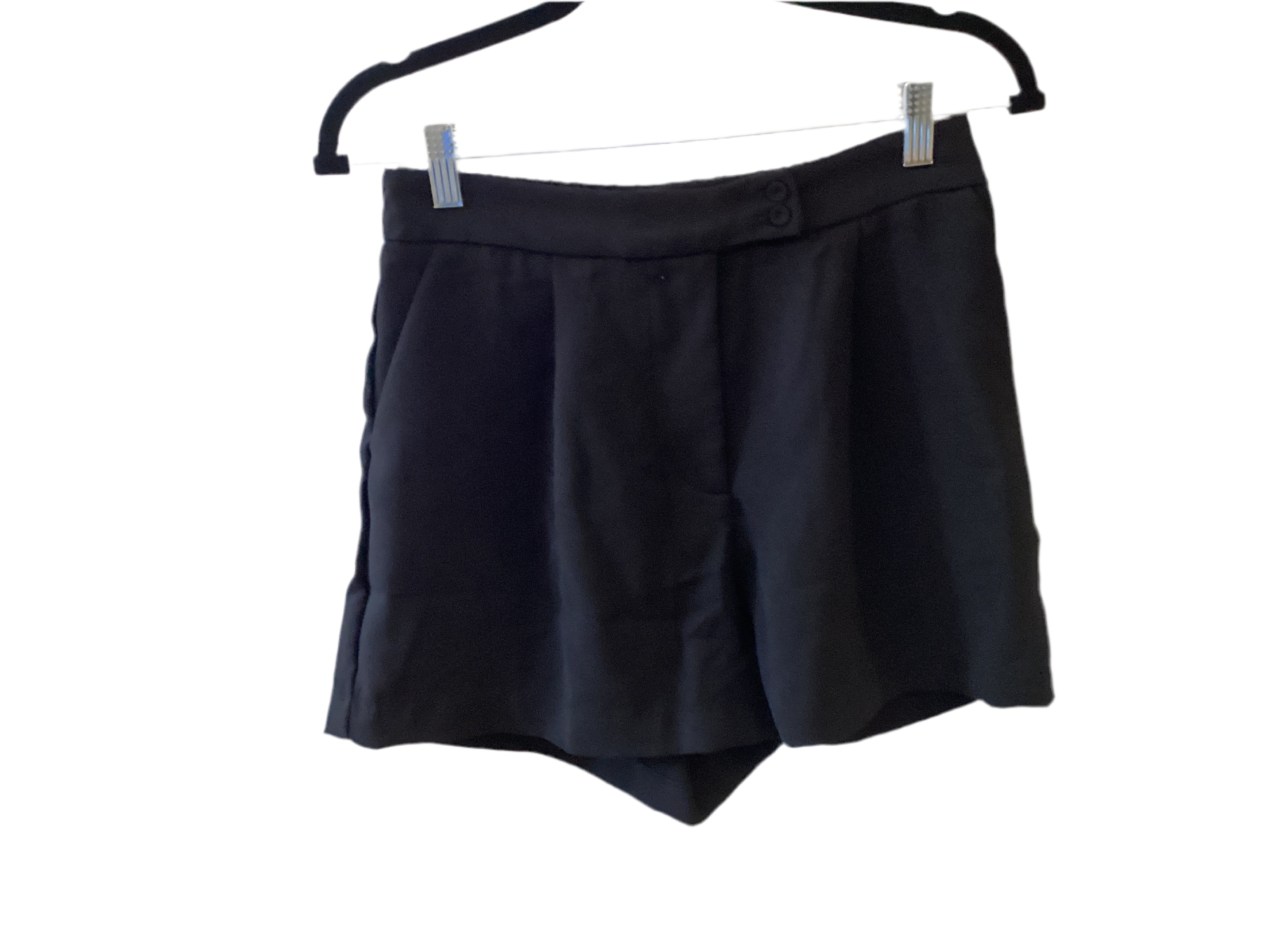 First Love black button front shorts
