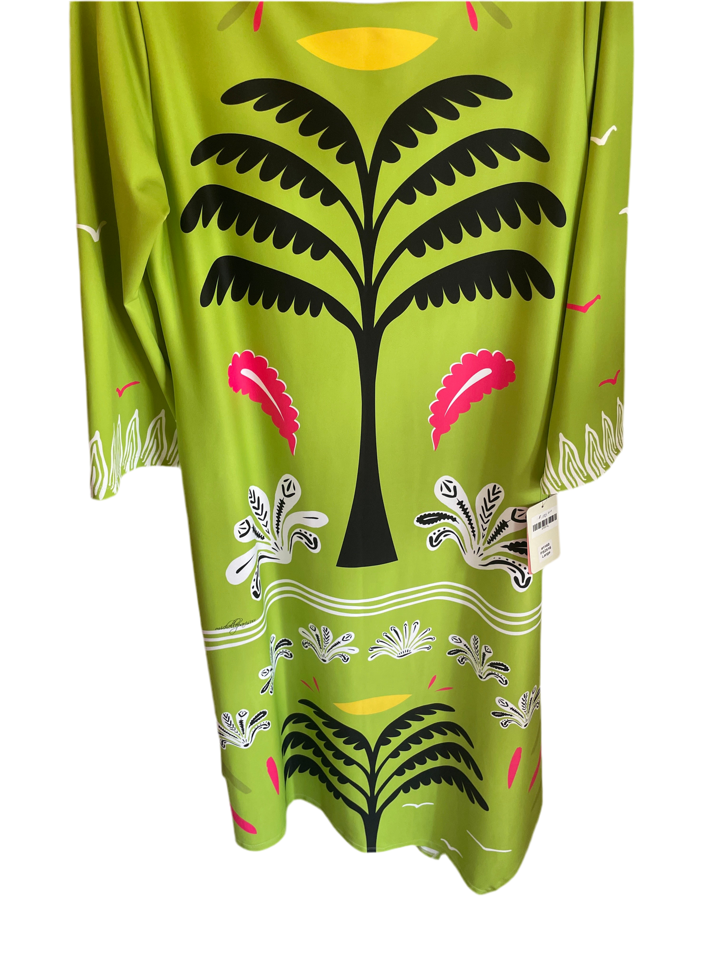 Parisou green maxi with palm print