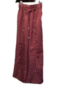 Spin USA burgundy rhinestone pant with elastic waist