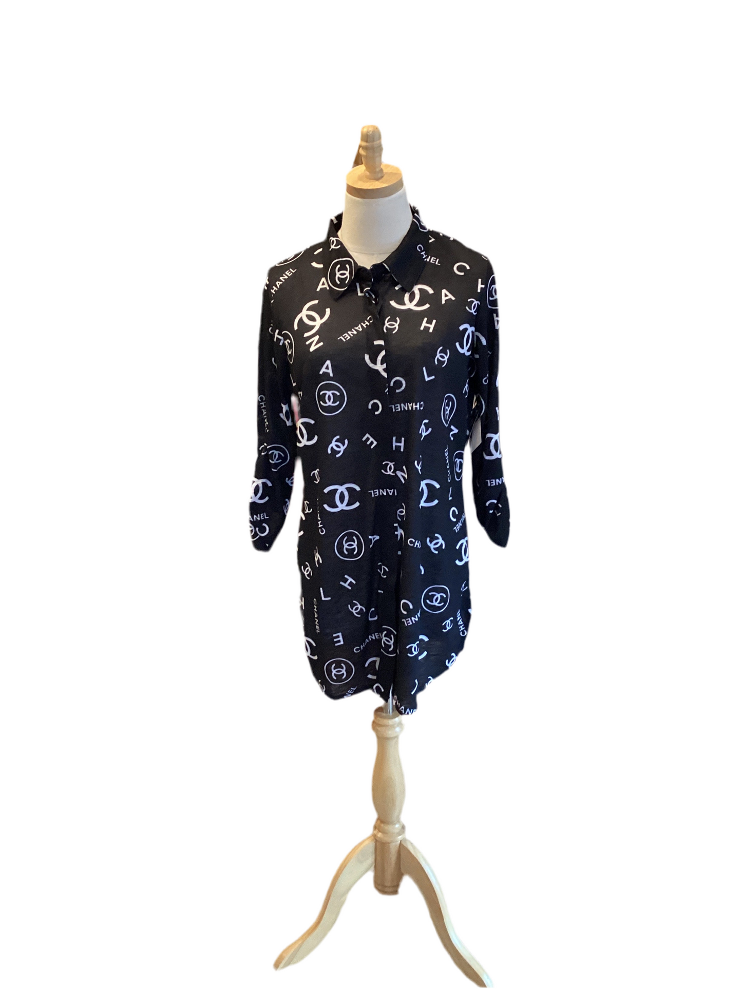 New Label Chanel style black white tunic
