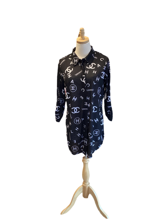 New Label Chanel style black white tunic