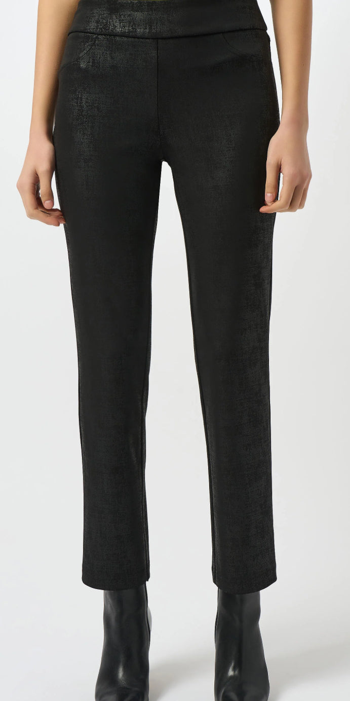 Joseph Ribkoff Black Silky Knit Straight Pull-On Pants