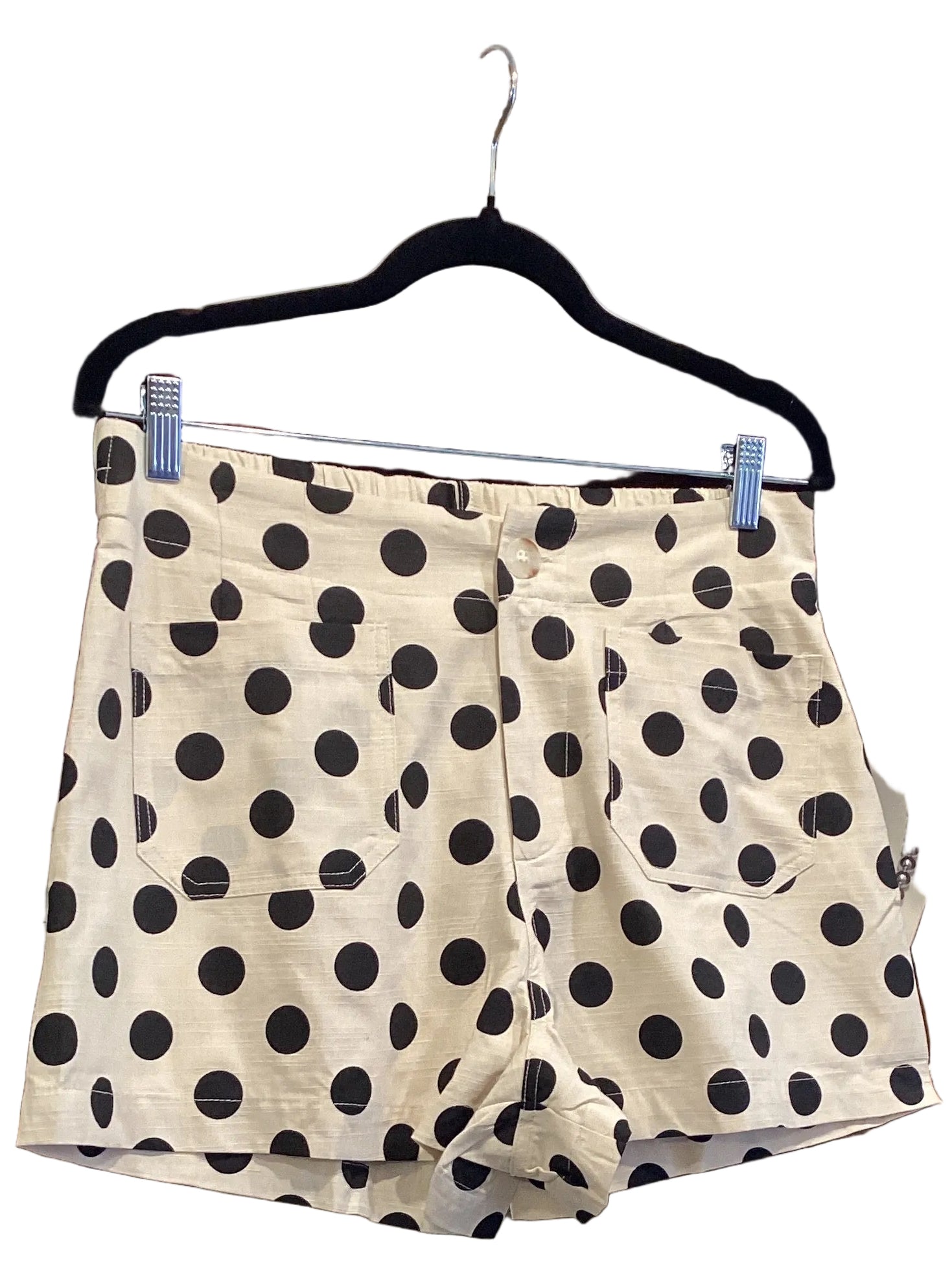 Jodifl Ivory & Black Polka Dot Shorts with Front and Back Pockets