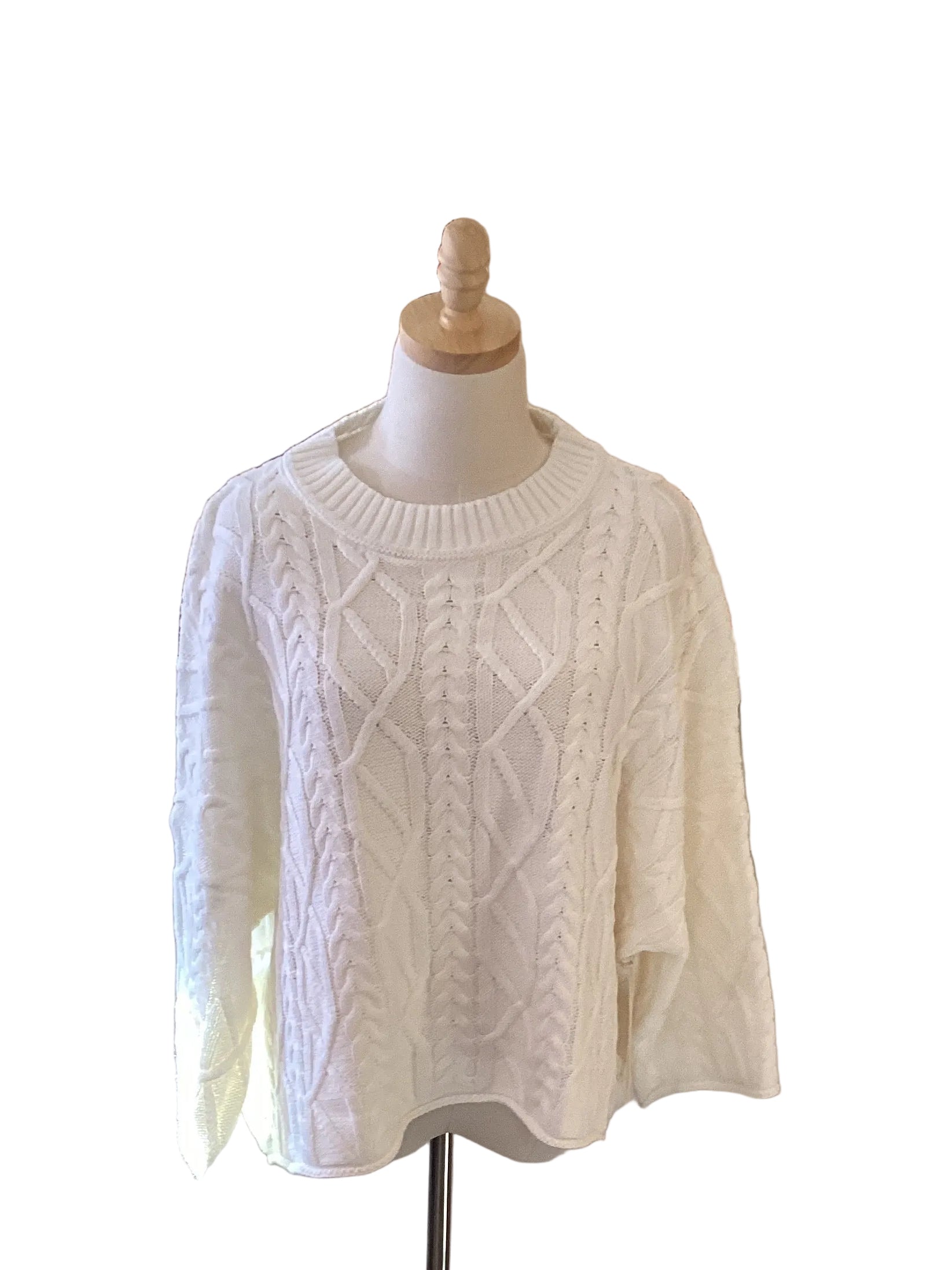 Lumiere ivory cable knit sweater