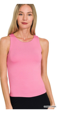 Zenana Candy Pink Sleeveless Tank Top