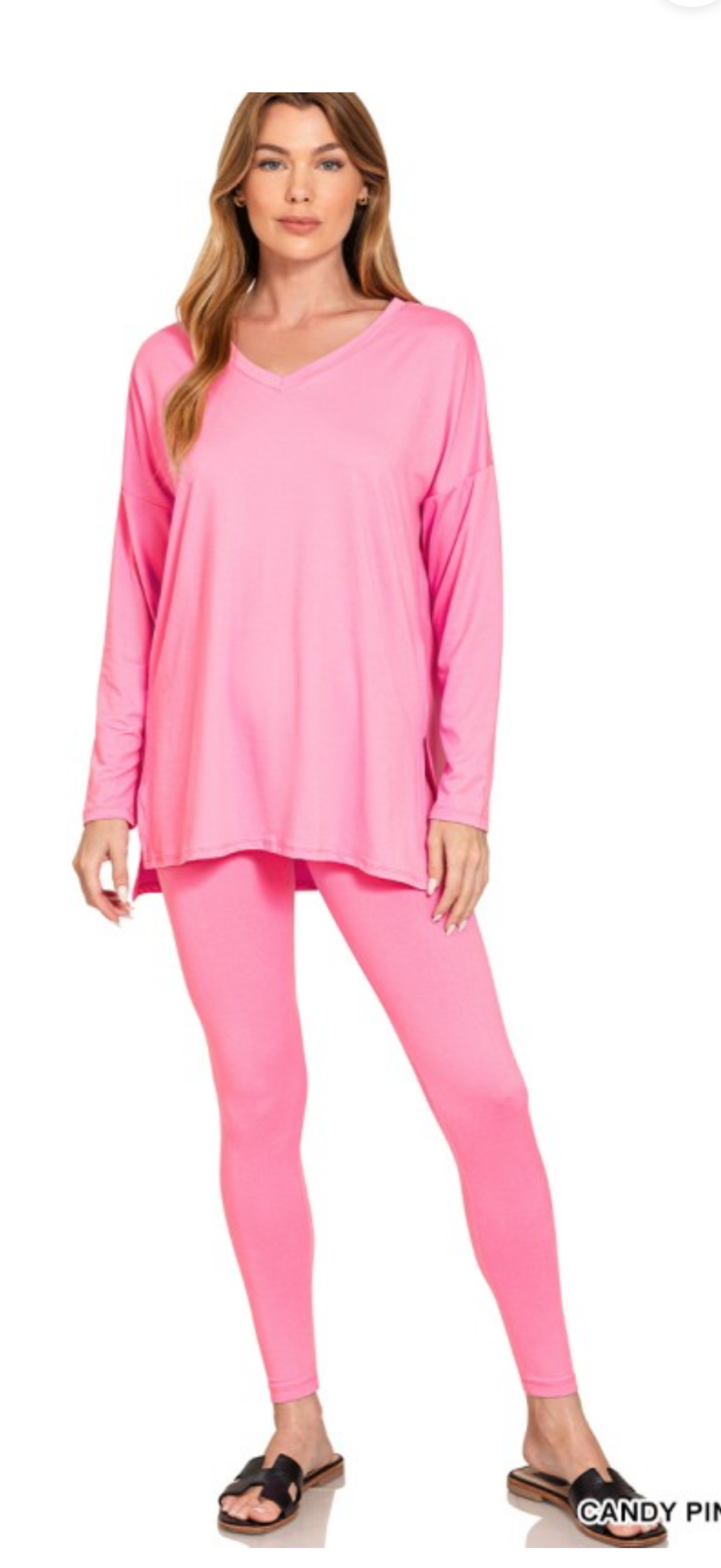 Zenana candy pink lounge set