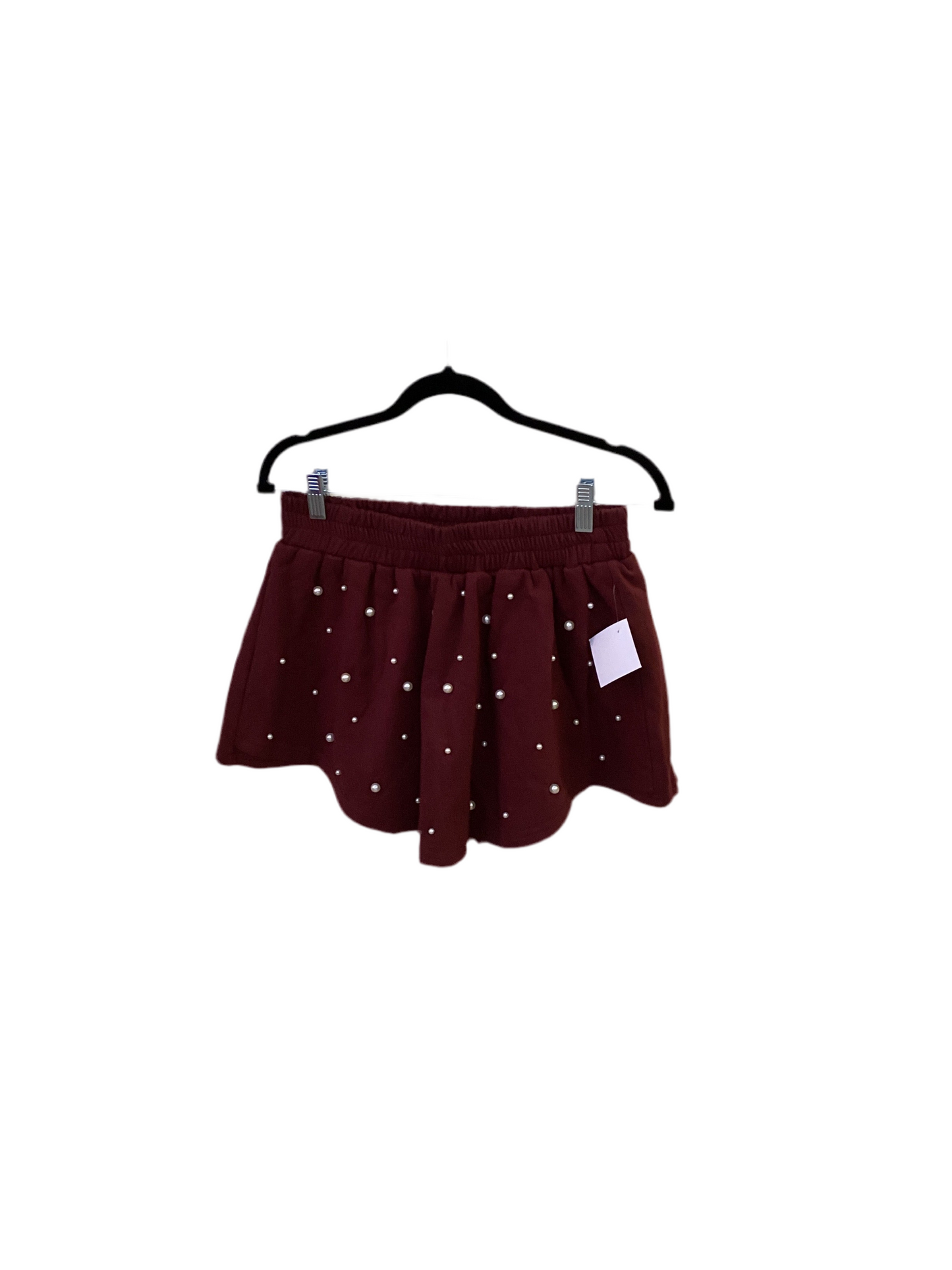 Maroon pearl skort with stretch waistband - Peach Love