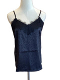 Vine & Love Black Leopard jacquard cami top