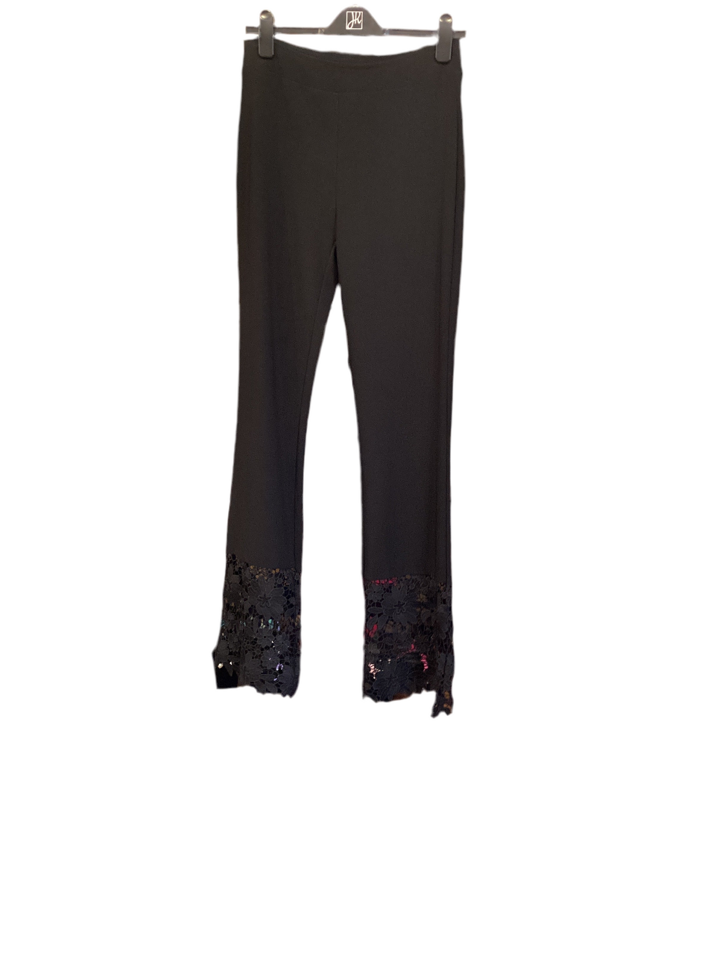 Joseph Ribkoff black pants with lace bottoms