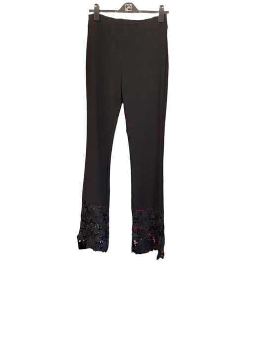 Joseph Ribkoff black pants with lace bottoms
