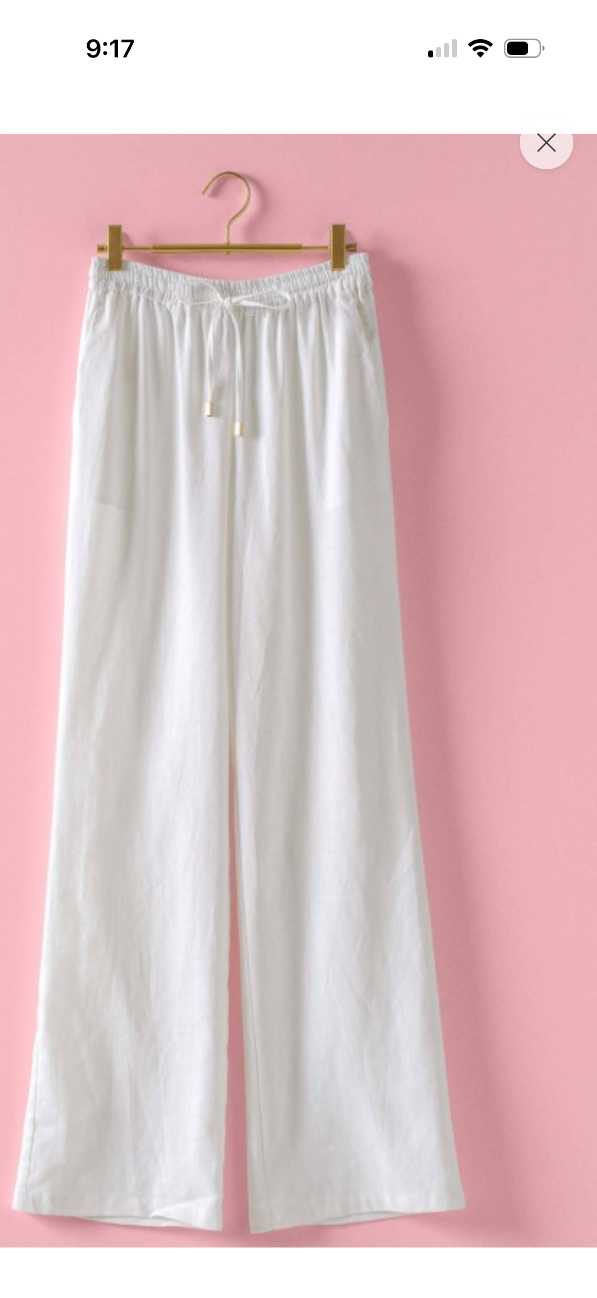 Urban Daizy White Linen Lounge Pants