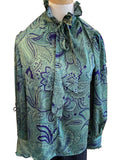 Madison Navy and Green paisley top