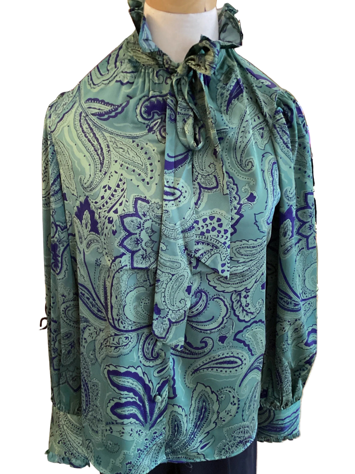 Madison Navy and Green paisley top