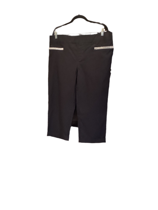 Joseph Ribkoff black crop pant with rhinestone accent